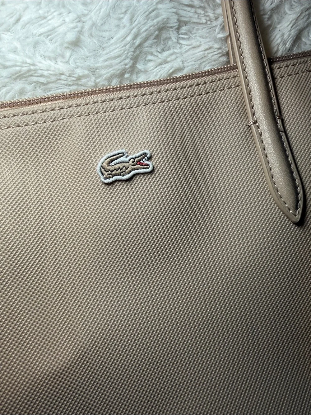 Lacoste Beige Tote Laptop Bag
